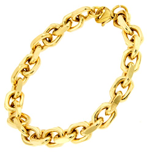 Original italienisches Ankerarmband 18kt Doublé 8mm Länge 17 cm, Damen Herren Geschenk Schmuck ab Fabrik Tendenze-Italy von Tendenzalia