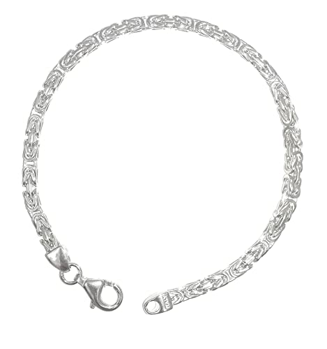 Original italienisches Byzantiner Königsarmband 925 Silber 3mm breit 23 cm Silberarmband Armband Damen Herren Schmuck ab Fabrik tendenze Italy von Tendenzalia