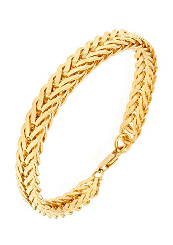 Tendenzalia Armband Fuchsschwanz vergoldet 8 mm Länge wählbar Damen Herren, 23 cm, Gelbgold vergoldet von Tendenzalia