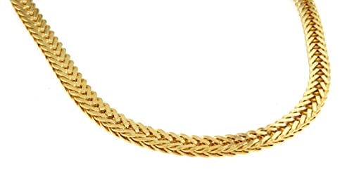 Tendenzalia Halskette Fuchsschwanz vergoldet 8 mm Länge wählbar Damen Herren, Gelbgold vergoldet, Goldfarben von Tendenzalia