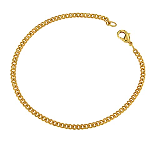 Tendenzalia Panzerarmband original italienische Grumetta-Kette 18kt Doublé 3mm breit Länge 16cm von Tendenzalia