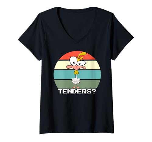 Damen Tenders, Lustiges Chicken Tenders, I Love Chicken Tenders Shirt T-Shirt mit V-Ausschnitt Damen Tenders, Lustiges Chicken Tenders, I Love Chicken Tenders Shirt T-Shirt mit V-Ausschnitt von Tender Schmender Gear