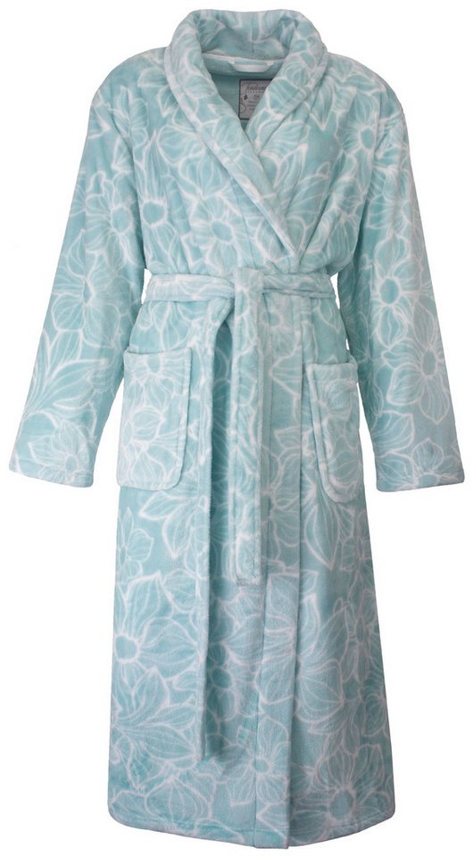 Tenderness Damenbademantel Damen Morgenmantel, Midi, Polyester, Schalkragen, Gürtel, Modisches Design von Tenderness