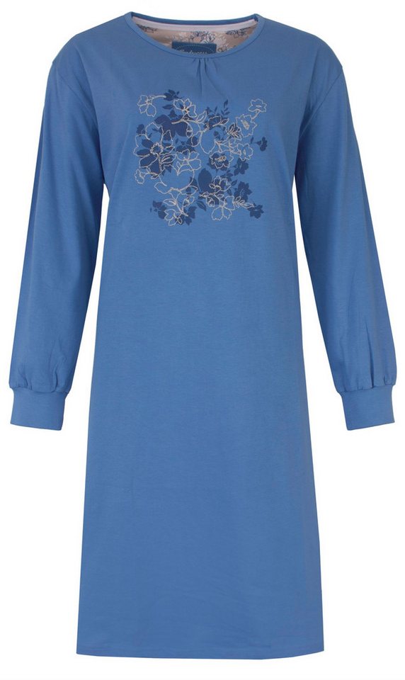 Tenderness Nachthemd Damen Schlafshirt mit langem Arm und Bündchen (1-tlg) Baumwolle von Tenderness