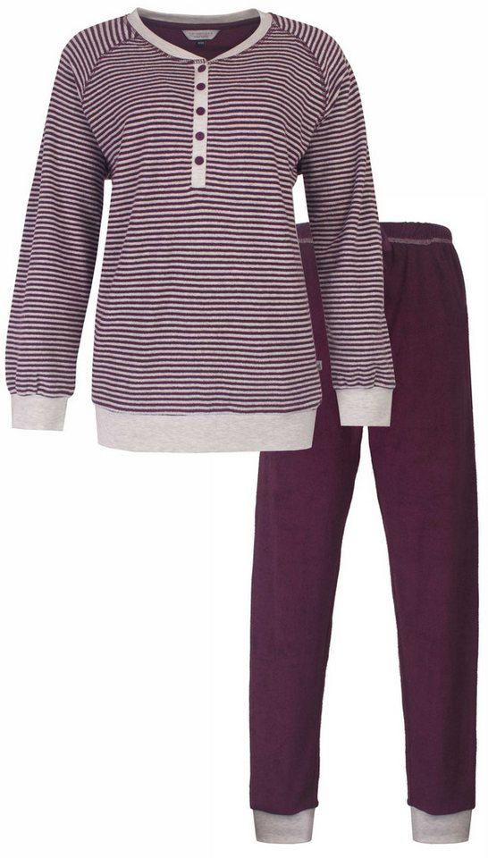 Tenderness Schlafanzug Damen Frottee Pyjama lang (2 tlg) kuschelige Qualität von Tenderness