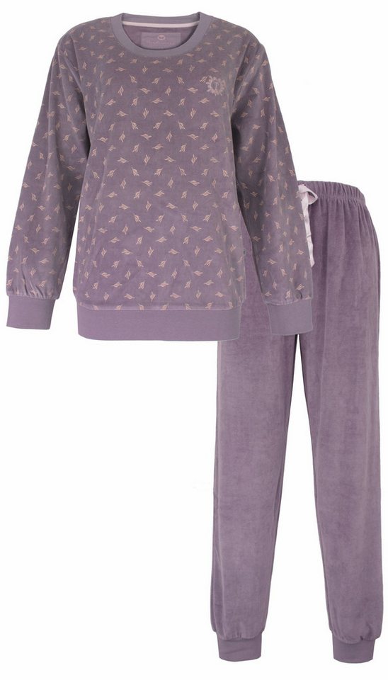 Tenderness Schlafanzug Damen Nikki Pyjama mit Bündchen (2 tlg) Modisches Design von Tenderness