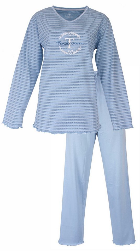 Tenderness Schlafanzug Damen Pyjama lang (2 tlg) Baumwolle von Tenderness
