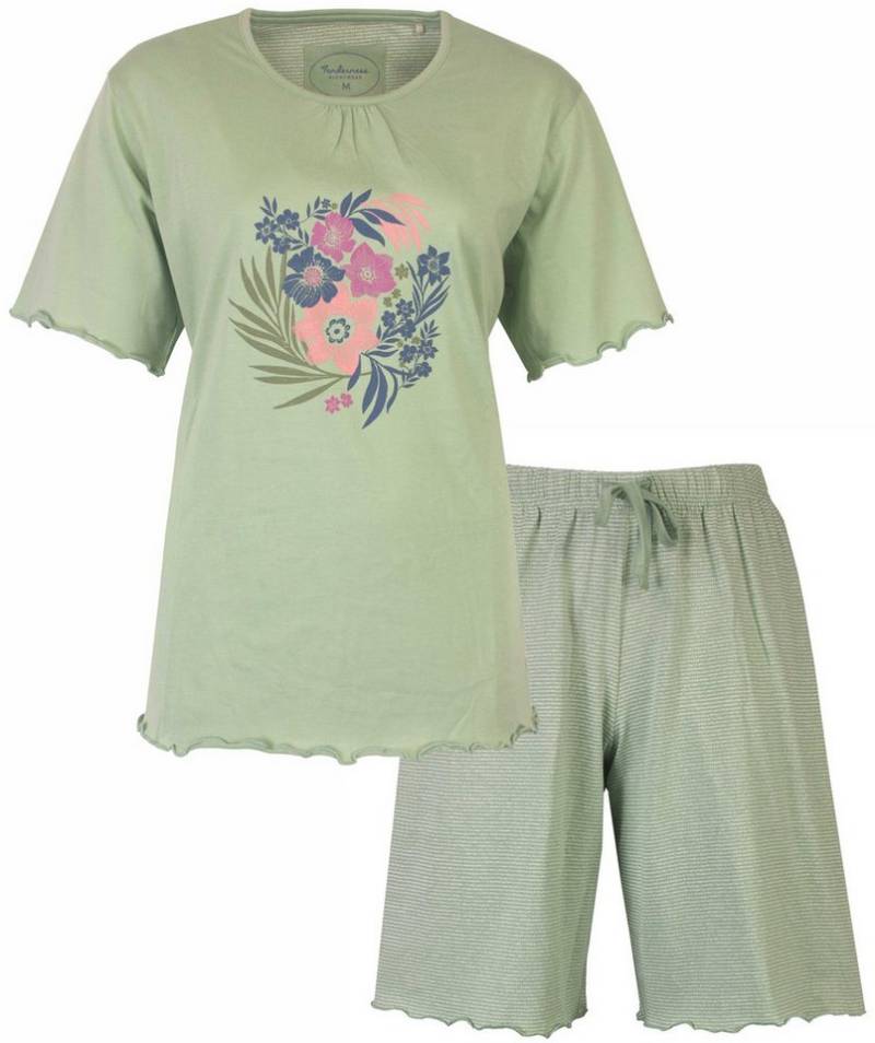 Tenderness Schlafanzug Damen Shorty Pyjama kurz (2 tlg) Baumwolle von Tenderness