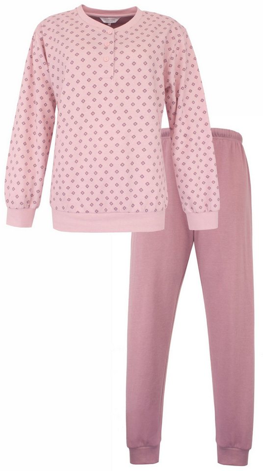 Tenderness Schlafanzug Microfleece Damen Pyjama warm (2 tlg) Modisches Design von Tenderness