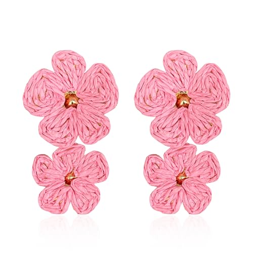 Bast-Blumen-Ohrringe, böhmisch, leicht, gewebt, Stroh, Lafit, Boho, Sommer, Strand, Schmuck, Geschenke für Frauen, Metall, Metall Bast-Blumen-Ohrringe, böhmisch, leicht, gewebt, Stroh, Lafit, Boho, Sommer, Strand, Schmuck, Geschenke für Frauen, Metall, Metall von TengRiah