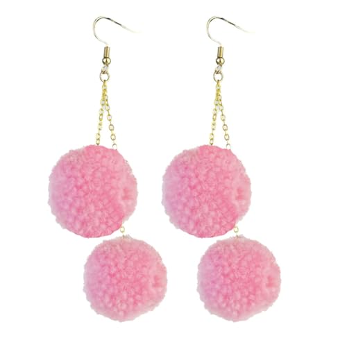 Pompom-Ball-Ohrringe, handgefertigt, Kunstfell, flauschige Ohrringe für Damen, Winterschmuck, Valentinstagsschmuck, Metall acryl, Metall Pompom-Ball-Ohrringe, handgefertigt, Kunstfell, flauschige Ohrringe für Damen, Winterschmuck, Valentinstagsschmuck, Metall acryl, Metall von TengRiah