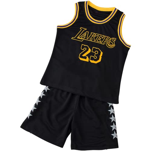 Basketball Trikot Kinder, Kinder Basketball Jersey, Basketball Trainings Trikot Kinder ärmellos Trikot und Short 2-Teilige Outfits, Kinder Basketball Trikot üR Jungen Von 4-14 Jahren Rot/Schwarz von TenhCreek