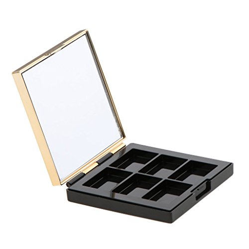 Tenlacum Cosmetic 6 Girds Leere Palette Box Lidschatten Puder Rouge Lippenstift Make-up Fall Textmarker Container Spiegel innen von Tenlacum