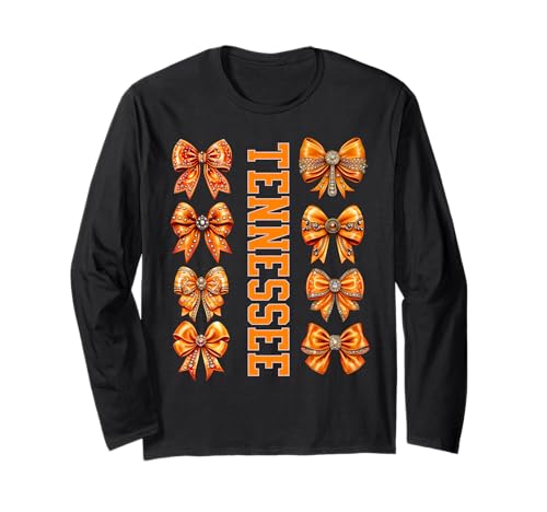 Tennessee Coquette Orange Bows, Women Girls Tween Kids Langarmshirt Tennessee Coquette Orange Bows, Women Girls Tween Kids Langarmshirt von Tennessee Bow & Belle Apparel and Gifts