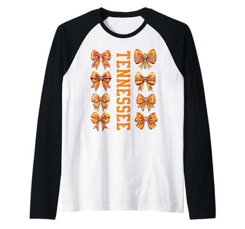 Tennessee Coquette Orange Bows, Women Girls Tween Kids Raglan Tennessee Coquette Orange Bows, Women Girls Tween Kids Raglan von Tennessee Bow & Belle Apparel and Gifts