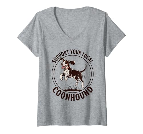 Damen Support Your Local Tennessee Coonhound Funny Dog Lover T-Shirt mit V-Ausschnitt Damen Support Your Local Tennessee Coonhound Funny Dog Lover T-Shirt mit V-Ausschnitt von Tennessee Coonhound Spirit Wear
