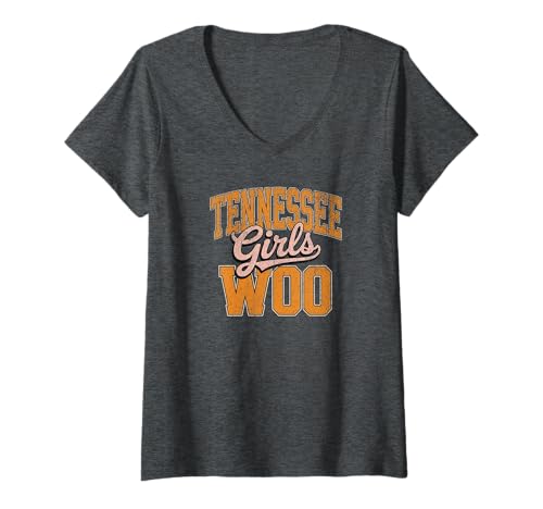Damen Tennessee Girls WOO Varsity Style. Cute Fan T-Shirt mit V-Ausschnitt Damen Tennessee Girls WOO Varsity Style. Cute Fan T-Shirt mit V-Ausschnitt von Tennessee Girls Woo Retro designs for women