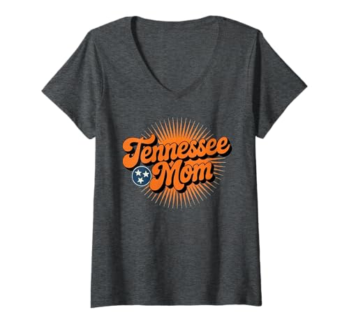 Damen Vintage Proud Tennessee Mom Southern Roots Design T-Shirt mit V-Ausschnitt von Tennessee Mom Life Gifts & Apparel