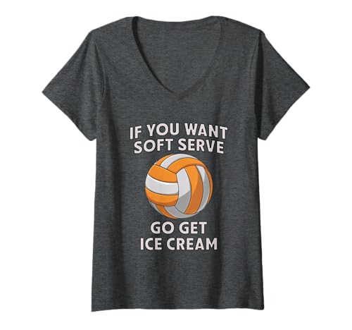 Damen Funny Tennessee Ice Cream Volleyball Humor T-Shirt mit V-Ausschnitt Damen Funny Tennessee Ice Cream Volleyball Humor T-Shirt mit V-Ausschnitt von Tennessee Serve & Smile Threads, Volleyball Gifts