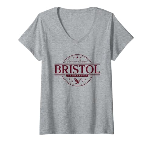 Damen Bristol Tennessee – Bristol TN-Label T-Shirt mit V-Ausschnitt Damen Bristol Tennessee – Bristol TN-Label T-Shirt mit V-Ausschnitt von Tennessee Souvenir Cos.