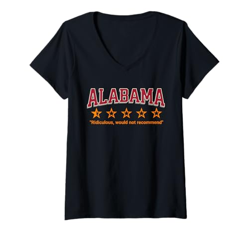 Damen Funny Tennessee Alabama - Would not Recommend, TN Orange T-Shirt mit V-Ausschnitt Damen Funny Tennessee Alabama - Would not Recommend, TN Orange T-Shirt mit V-Ausschnitt von Tennessee vs Alabama Rivalry Gifts and Apparel