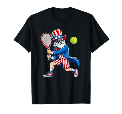 Man Playing Tennis 4th Of July Player Team Patriotic T-Shirt Man Playing Tennis 4th Of July Player Team Patriotic T-Shirt von Tennis 4th Of July Costume