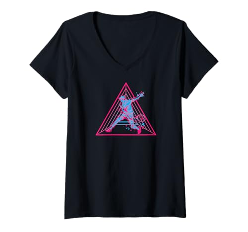 Damen Tennis 80er 90er Tennispieler Trainer Team Tennisball T-Shirt mit V-Ausschnitt Damen Tennis 80er 90er Tennispieler Trainer Team Tennisball T-Shirt mit V-Ausschnitt von Tennis Ausrüstung Sport Training Geschenke Shirts