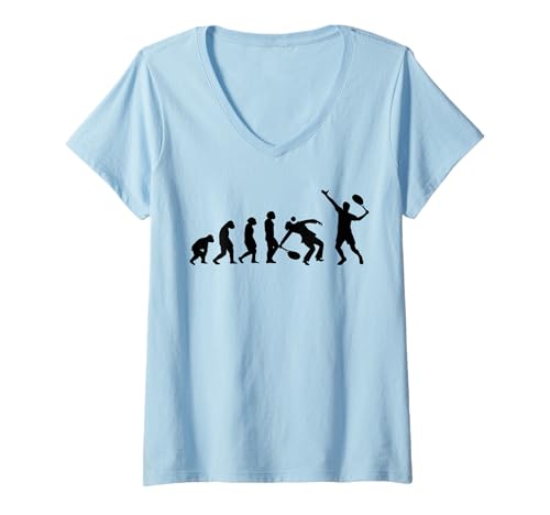 Damen Tennis Evolution Tennis Spieler Trainer 2 Team Tennisball T-Shirt mit V-Ausschnitt Damen Tennis Evolution Tennis Spieler Trainer 2 Team Tennisball T-Shirt mit V-Ausschnitt von Tennis Ausrüstung Sport Training Geschenke Shirts