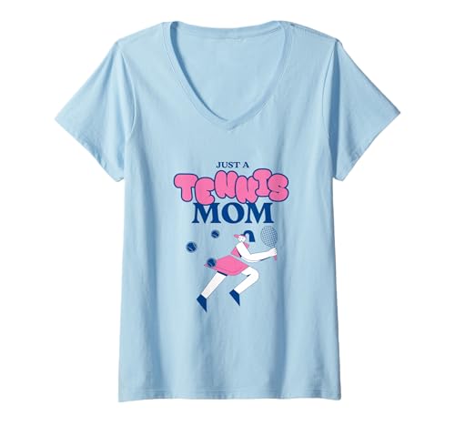 Damen Tennis Mom, Retro Tennisspieler Muttertag T-Shirt mit V-Ausschnitt Damen Tennis Mom, Retro Tennisspieler Muttertag T-Shirt mit V-Ausschnitt von Tennis Clothing Apparel for Moms