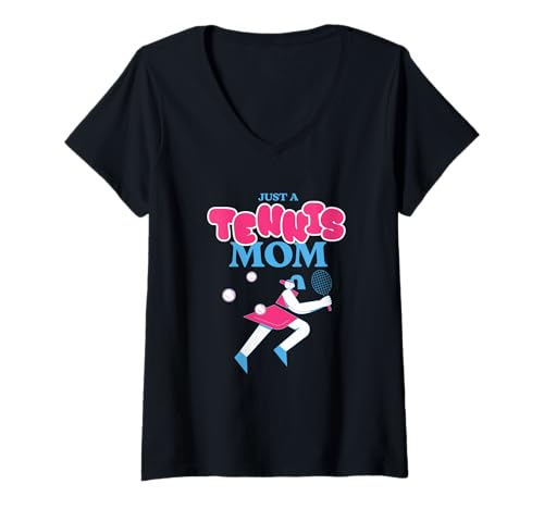 Damen Tennis Mom, Retro Tennisspieler Muttertag T-Shirt mit V-Ausschnitt Damen Tennis Mom, Retro Tennisspieler Muttertag T-Shirt mit V-Ausschnitt von Tennis Clothing Apparel for Moms