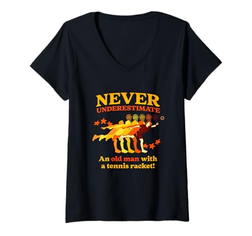 Damen Lustiger Tennisspruch Männer Opa, Old Man Tennisspieler T-Shirt mit V-Ausschnitt Damen Lustiger Tennisspruch Männer Opa, Old Man Tennisspieler T-Shirt mit V-Ausschnitt von Tennis Clothing Apparel for Older Tennis Players
