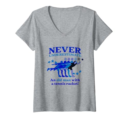 Damen Lustiges Tennis-Zitat Männer Opa, Old Man Tennisspieler T-Shirt mit V-Ausschnitt Damen Lustiges Tennis-Zitat Männer Opa, Old Man Tennisspieler T-Shirt mit V-Ausschnitt von Tennis Clothing Apparel for Older Tennis Players