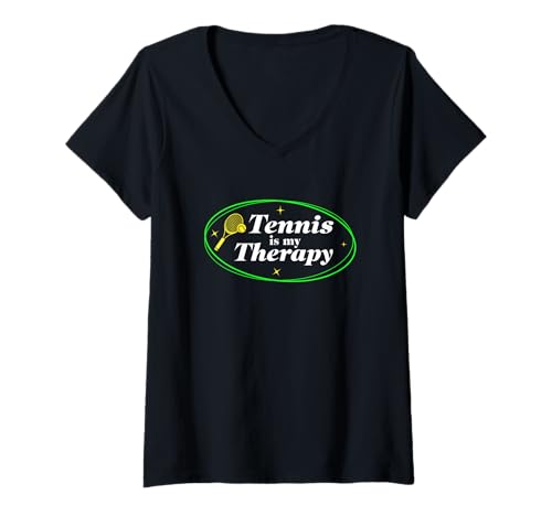 Damen Tennis Lustiger Spruch Tennisspieler Zitat T-Shirt mit V-Ausschnitt Damen Tennis Lustiger Spruch Tennisspieler Zitat T-Shirt mit V-Ausschnitt von Tennis Clothing Apparel for Tennis Players