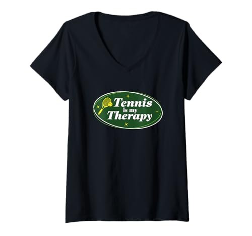 Damen Tennis Lustiger Spruch Tennisspieler Zitat T-Shirt mit V-Ausschnitt Damen Tennis Lustiger Spruch Tennisspieler Zitat T-Shirt mit V-Ausschnitt von Tennis Clothing Apparel for Tennis Players