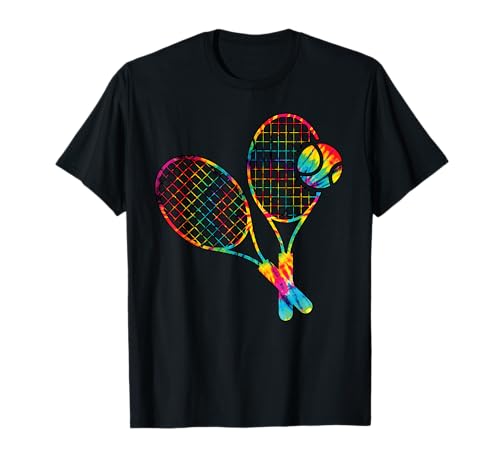 Tennis Tie Dye Regenbogen Kinder Jungen Teenager Männer Mädchen Cool T-Shirt von Tennis Designs Store Co.