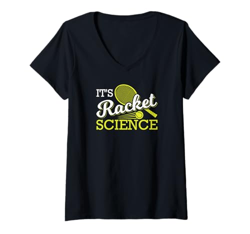 Damen Racket Science Tennis Spruch Lustig Tennisspieler T-Shirt mit V-Ausschnitt Damen Racket Science Tennis Spruch Lustig Tennisspieler T-Shirt mit V-Ausschnitt von Tennis Geschenke für Tennistrainer