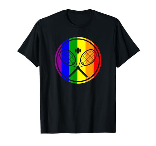 Tennis LGBTQ Lesben Gay Pride Flagge Männer Frauen Tennis T-Shirt Tennis LGBTQ Lesben Gay Pride Flagge Männer Frauen Tennis T-Shirt von Tennis LGBTQ Apparel