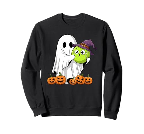 Lustiger Geist Tennis Kürbis Halloween Kinder Herren Damen Sweatshirt von Tennis Lovers Cute Halloween Outfits for Boy Girl