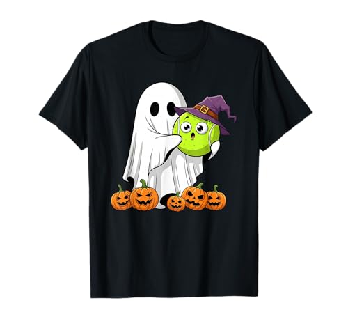 Lustiger Geist Tennis Kürbis Halloween Kinder Herren Damen T-Shirt von Tennis Lovers Cute Halloween Outfits for Boy Girl