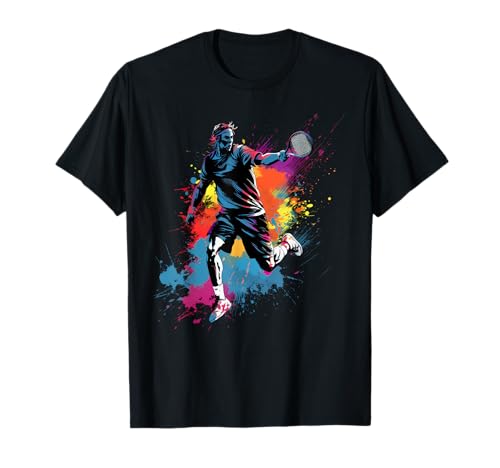 Bunte Tennisspieler Junge auf Herren Tennis T-Shirt Bunte Tennisspieler Junge auf Herren Tennis T-Shirt von Tennis Men Tennis player Boy
