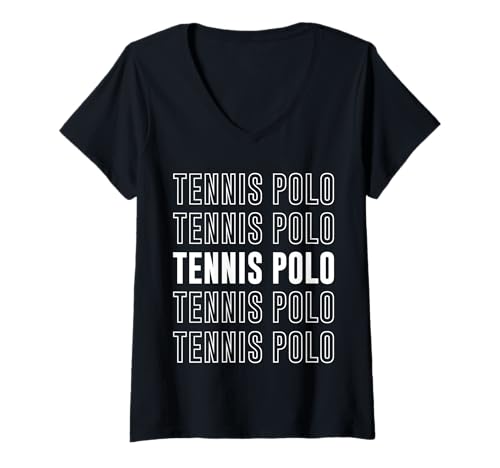 Damen Tennis-Poloshirt T-Shirt mit V-Ausschnitt von Tennis Polo Apparel