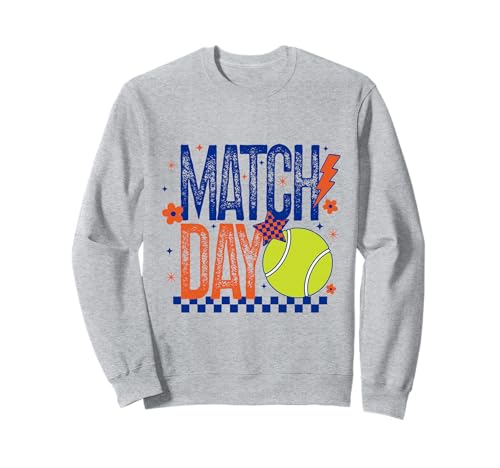 Tennis Match Mädchen Tennis Team Player Orange und Blau Sweatshirt von Tennis T-Shirt Co.