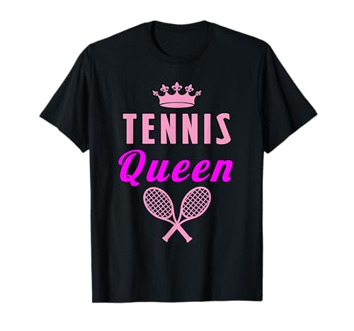Tennis Queen Lustig Mädchen T-Shirt von Tennis Tennisspieler Trainer Coach Sport Geschenk
