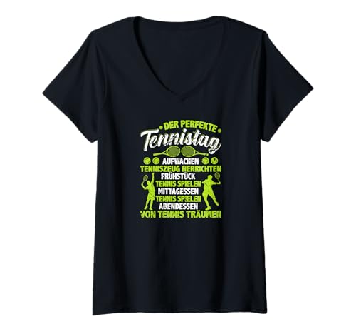 Damen Tennisspieler Spruch Witziges Tennis T-Shirt mit V-Ausschnitt Damen Tennisspieler Spruch Witziges Tennis T-Shirt mit V-Ausschnitt von Tennis Tshirts für Männer und Frauen