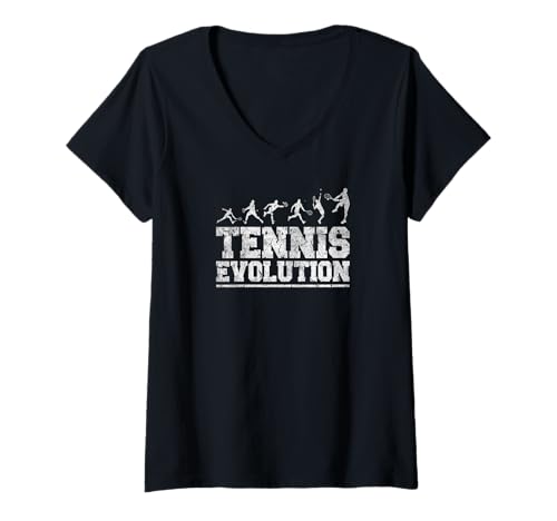 Damen Tennisspieler Evolution Tennis T-Shirt mit V-Ausschnitt Damen Tennisspieler Evolution Tennis T-Shirt mit V-Ausschnitt von Tennis Zubehör & Geschenke