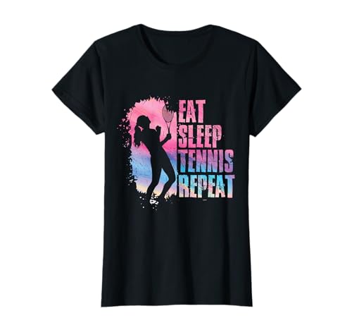 Eat Sleep Tennis Repeat Tennisspieler Damen Mädchen T-Shirt Eat Sleep Tennis Repeat Tennisspieler Damen Mädchen T-Shirt von Tennisliebhaber Tennisplatz Tennisverein Mädchen