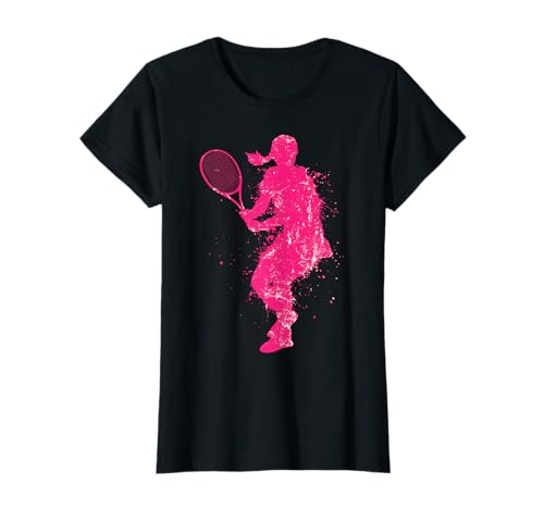 Tennisspielerin Splash Tennis Tennislehrer Damen Mädchen T-Shirt Tennisspielerin Splash Tennis Tennislehrer Damen Mädchen T-Shirt von Tennisliebhaber Tennisplatz Tennisverein Mädchen
