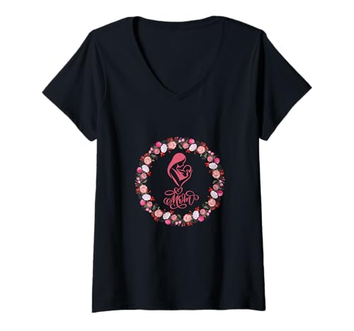 Damen Mom T-Shirt mit V-Ausschnitt Damen Mom T-Shirt mit V-Ausschnitt von Tenthlife