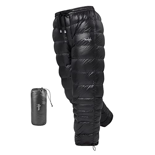 Tentock Daunenhose Damen Herren Winterhose Warme Gänse Daunenhose Ultraleichte Schneehose Thermische Hitze Heißer Camping Outdoor Winddichte Kompressions Hose 800FP(L) von Tentock