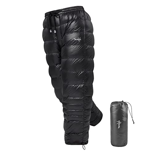 Tentock Daunenhose Damen Herren Winterhose Warme Gänse Daunenhose Ultraleichte Schneehose Thermische Hitze Heißer Camping Outdoor Winddichte Kompressions Hose 800FP（XL-New） von Tentock